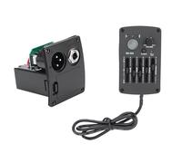 5 Band Acoustic Guitar Pickup EQ Preamp - SE-5N Piezo Equalizer System with Built-in LCD Tuner & Volume Control - Dual XLR & 1/4" Output for Amplifier