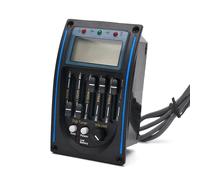 5 Bands Acoustic Guitar Pickup EQ Preamp LCD Tuner Piezo Pickup Equalizer System Improve Its Sound Acoustic Guitar Pickups Parts(5 Blue)