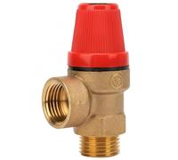 (5 Bar 1/2" inch female) Thread Brass Boiler Safety Pressure Relief Valve Diaphragm Safety Valve for Closed Heating System, Leakproof Thread Spring Hanging Furnace Safety Valve