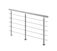 5-Bar Silver Stainless Steel Handrail, Safety Banister for Stairs Porch Steps