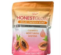 5 Bars HONEST GLOW Papaya Kojic SOAP 70g each in Pouch