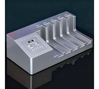 5 Bay HDD Enclosure Duplicator, Expandable Storage Up To 120TB,with Offline Clone, for 2.5" 3.5" SATA SSD/HDD (Silver )