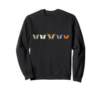 5 beautiful butterflies bugs insect art watercolor style mum Sweatshirt
