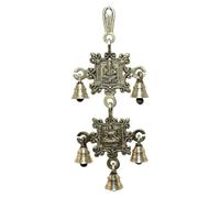 5 Bells Brass Ganesh and laxmi Hindu Statue for Home Temple Use Statue Hindu Idols Figure Hanging Bells Unique for Door Wall Home Traditional Festival Diwali Decorations (Size:-10 Inches X 4 Inches)