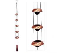 5 Bells Feng Shui Wind Chimes, 38 Inch Bell Wind Chimes Outdoor, Copper/Brass Wind Chimes for Garden, Meditation, Healing, Home Decor, Gift (Copper)