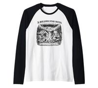 5 Billion Star Hotel Bear Camping Retro Humor Raglan Baseball Tee