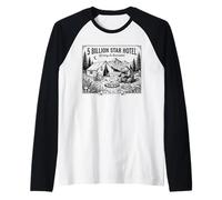5 Billion Star Hotel Beaver Camping Outdoor Humor Raglan Baseball Tee