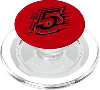 5 Black "Five's Force" - Number 5 for Sports Teams Design PopSockets PopGrip for MagSafe
