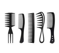 5 Black Hairdressing Comb Sets, High Temperature Resistant Wide-Tooth Comb, Anti-Static Hairdressing, Special Tools For Creating Hairstyles.