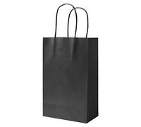 5 Black Party Bags Paper Bags With Handles Paper Gift Bag Paper Bag Carrier Bags Paper Bag Sweet Loot Celebrations Birthday Christmas Halloween Reinforced Twisted Handle (Black - 5 Bags)