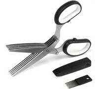 5 Blade Cooking Scissors Rusts Resistant Steel Kitchen Shears with Safety Cover for Fast Chopping and Shredding Tasks Office Shredders