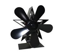 5-Blade Fan Aluminum Alloy Stove Fan Replacement Fuel Saving Accessories Low Consumption Heat Powered Fan for Wood Stove