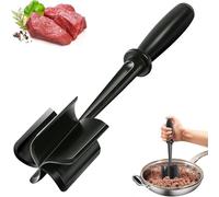 5-Blade Ground Beef Masher,Premium Nylon Meat Chopper for Cooking,Heat Resistant Mince Masher Tool,Non-Stick Safe Multi-Purpose Kitchen Utensil for Mincing,Crushing & Mixing Food(1PC,Black)