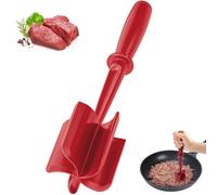 5-Blade Ground Beef Masher,Premium Nylon Meat Chopper for Cooking,Heat Resistant Mince Masher Tool,Non-Stick Safe Multi-Purpose Kitchen Utensil for Mincing,Crushing & Mixing Food(1pc,red)