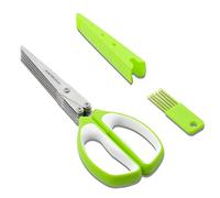 5 Blade Herb Scissors, Professional Kitchen Scissors with Safety Cover for Cutting Green Onions, Fresh Herbs, Vegetables and Salad Food Prep