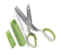 5 Blade Kitchen Scissors for Efficient Vegetable Cutting Steel Multifunction Tool with Safety Cover Cleaning Comb Cooking Scissors Rusts Steel Kitchen Shears