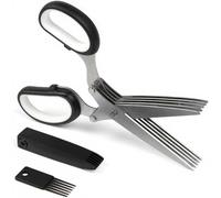 5 Blade Kitchen Scissors for Efficient Vegetable Cutting Steel Multifunction Tool with Safety Cover Cleaning Comb Cooking Scissors Rusts Steel Kitchen Shears