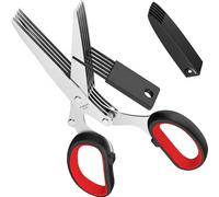 5-Blade Multi-Use Kitchen Shears with Cover Dishwasher Safe Steel Scissors for & Paper Shredding Multifunctional Vegetable Cutter