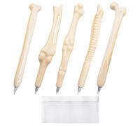 5 Bone Pens, 1 Pencil Case, Novelty Bone Ballpoint Pen, Bone Shape Pen, Medical Student Gift, Medical Study Gift