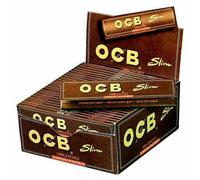 (5 Booklets) OCB Brown Virgin Unbleached King size Slim Rolling Paper Natural