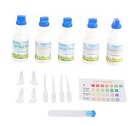5 Bottles Soil Test Liquid Solution PH Nitrogen Phosphorus Potassium Measuring Soil Test Kit for Agriculture Horticultural Gardening Fertility Test Box