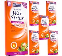 5 Boxes of 20Pc Natural Smoothing Argan Oil Wax Strips for Legs & Body All Skin Types