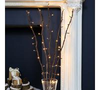 5-Branch Willow Twig Lights with 50 Warm White LEDs, 87cm Tall, 2m Cable - Elegant Home Decor & Event Decoration