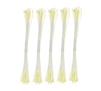 5 Bunch 8cm Artificial Flower Stamens Pistil, Double Heads Flower Stamen for Floral Making DIY Craft, About 100Pcs, Light Yellow