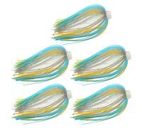 5 Bundles Silicone Jig Skirts for Rubber Fish Bass Jig Bait 88 Strands Fishing Bait Accessories Fishing Bait Rock Skirt