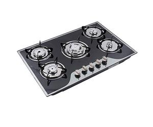 5 Burner Gas Cooker Built-in Glass Hob Bakelite Controls 8mm Tempered Glass LPG/NG Gas Stove