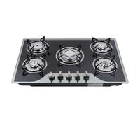 5 Burner Gas Stove Burner Built-In Gas Hob High Efficiency LPG NG Compatible Automatic Ignition GasCooker Tempered Glass Hob Cooktop Safety Energy Efficient Burners