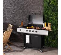 5 Burner Premium Gas BBQ (4 x Burner + 1 Side Burner) Charles Bentley Black One Size