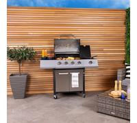 5 Burner Premium Gas BBQ (4 x Burner + 1 Side Burner) Charles Bentley Silver One Size