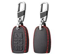 5 buttons Leather Car Key Cover Case Auto Remote Control Shell Fob Keychain Fit For VOLVO C30 C70 S40 V40 V50 2008 2009 2010 2011