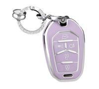 5 Buttons TPU Car Smart Key Case Cover Fob Keychain Shell For Ssang Yong 2020 G4 For Rexton Keyless(Purple,Set 1)