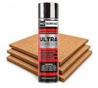 5 Cans High Temperature Spray Adhesive for Cork Board, Sheets, Tiles & Acoustic Craft Panels - Heat Resistant 110°C Contact Glue - Pro Surface 500ml
