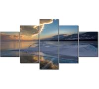 5 Canvas Paintings 5 Pieces Posters Mountain Sunset Landscape Wall Art Picture Home Decoration Canva Print Painting Printed On Canvas/Without Frame 200 X 100 Cm For Living Room Hotel Res-3858739466