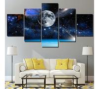 5 Canvas Paintings 5 Pieces Posters Outer Space Landscape Wall Art Picture Home Decoration Canva Print Painting Printed On Canvas/Without Frame 200 X 100 Cm For Living Room Hotel Restaur-9715431463
