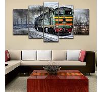5 Canvas Paintings 5 Pieces Posters Retro Train Wall Art Picture Home Decoration Canva Print Painting Printed On Canvas/Without Frame 150 X 80 Cm For Living Room Hotel Restaurant Office -9122934735