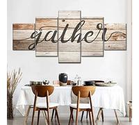 5 Canvas Paintings 5 Pieces Posters Retro Wooden Board Text Wall Art Picture Home Decoration Canva Print Painting Printed On Canvas/Without Frame 200 X 100 Cm For Living Room Hotel Resta-4135367657