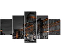 5 Canvas Paintings 5 Pieces Posters Urban Architectural Landscape Wall Art Picture Home Decoration Canva Print Painting Printed On Canvas/Without Frame 100 X 50 Cm For Living Room Hotel -8077137171