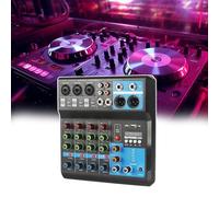 5-Channel Audio Mixer, Sound Board Mixing Console, Wireless Connection, 48V Phantom Power, Stereo Input And Output, with USB Reverb Delay Effect,A