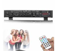 5 Channel HiFi Amplifier with Remote Control and FM/USB Stereo - Adjustable Volume, Easy to Use, Ideal for Home and Outdoor Karaoke Speakers
