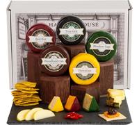 5 Cheese Truckle Hamper Gift Selection of Artisan Cheeses by Farm Maid | Presented in our beautifully illustrated Hamper House Gift Box, where the gift begins before the lid is lifted.