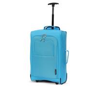 5 Cities 21"/55cm Black Carry On Lightweight Cabin Approved Trolley Bag Hand Luggage (Blue)