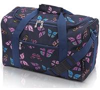 5 Cities 40x20x25 Ryanair Sized Travel Carry On Under Seat Cabin Holdall Lightweight ñ Take The on Board! with 2 Year Warranty (Navy Butterflies)