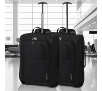 5 Cities The Valencia Collection Hand Luggage, 42 Liters, Plain Black Set of 2