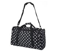 5 Cities Lightweight Hand Luggage Cabin Sized Sports Duffel Holdall (Black Polka Dot)