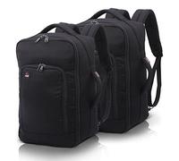 5 Cities Ryanair 40x20x25 Maximum Size Hand Cabin Luggage Approved Carry On Travel Holdall Backpack Rucksack Shoulder Bag Flight Bag Lightweight 2 Year Warranty, Black X2