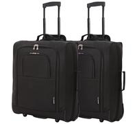 Set of 2 British Airways Jet 2 & easyJet Plus/Flexi 56x45x25cm Maximum Cabin Hand Luggage Approved Trolley Bag, Huge 60L Capacity, Black